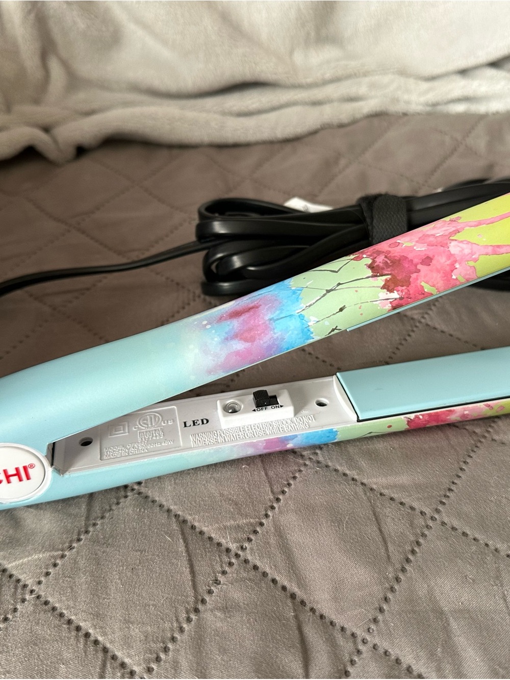 CHI Turquoise Floral Ceramic Flat Iron - Stylish Women’s Hair Styling